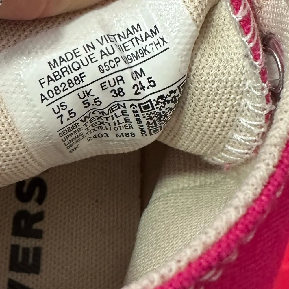 Pink high top platform converse